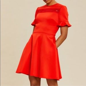 NWOT Ted Baker TB 1 / US 2-4 Calizee Lace Insert Fit & Flare Skater Dress